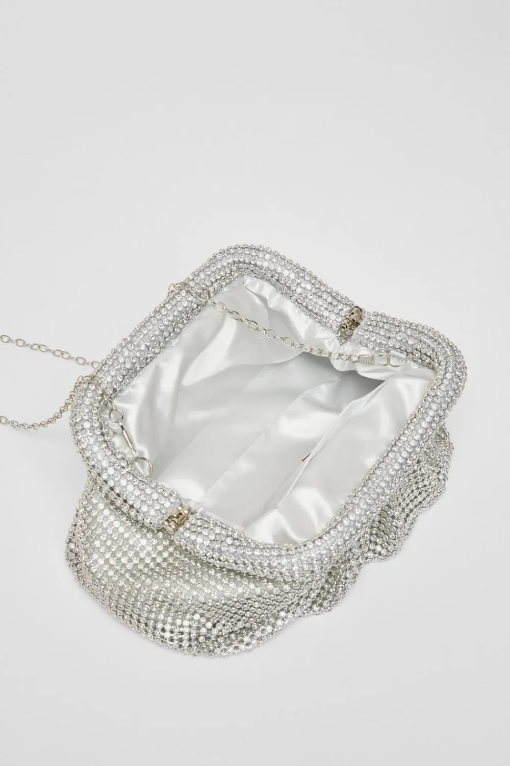 Quiz Wedding Accessories|Bags>Diamante Gathered Pouch Bag