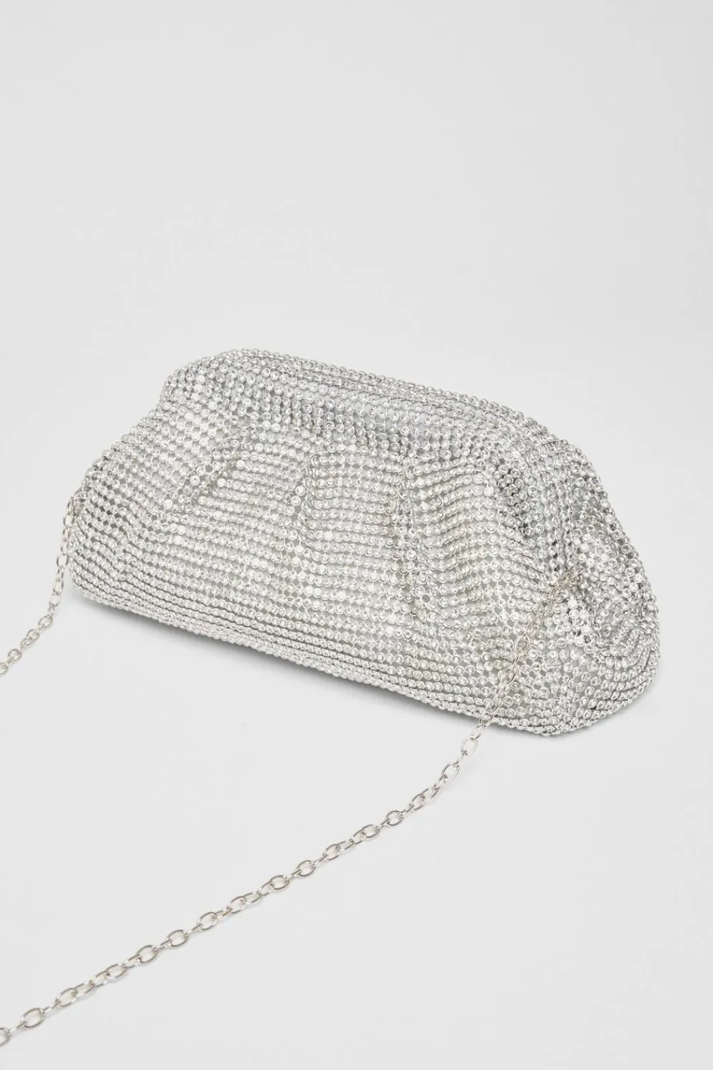 Quiz Wedding Accessories|Bags>Diamante Gathered Pouch Bag