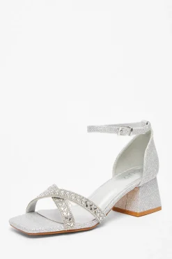 Quiz Shoe & Bag Sets|Occasion Shoes>Diamante Low Block Heels