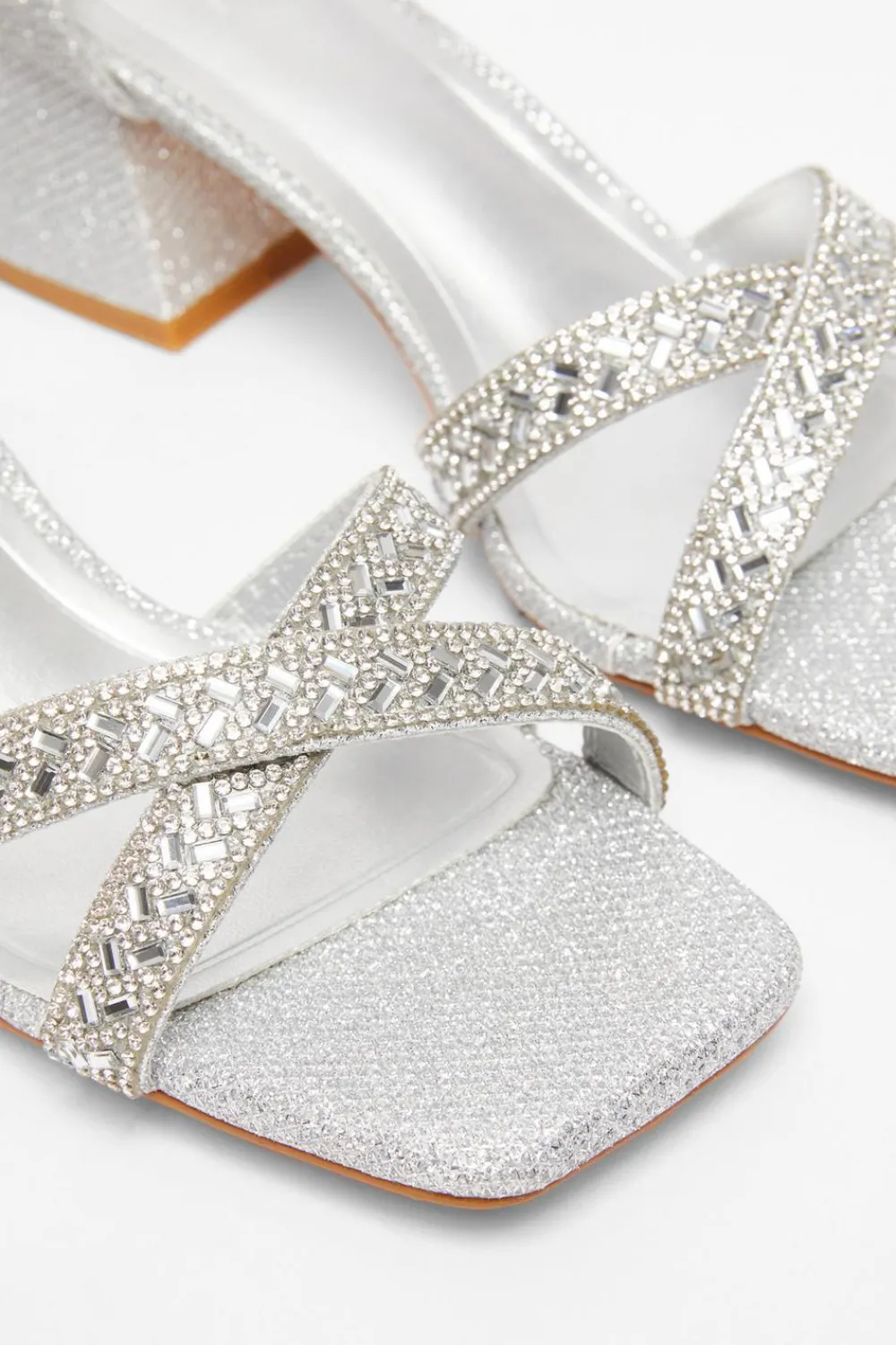Quiz Shoe & Bag Sets|Occasion Shoes>Diamante Low Block Heels