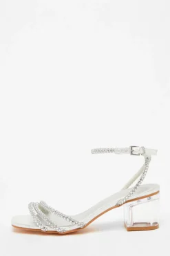 Quiz Sandals|Occasion Shoes>Diamante Low Heeled Sandals