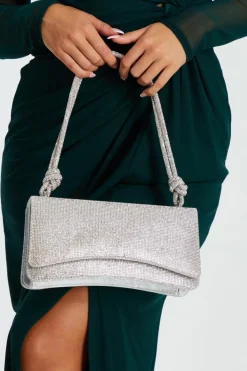 Quiz Bags|Shoe & Bag Sets>Silver Diamante Shoulder Bag