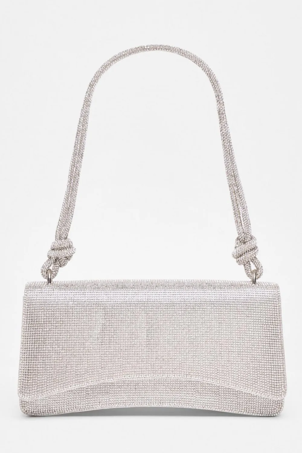 Quiz Bags|Shoe & Bag Sets>Silver Diamante Shoulder Bag