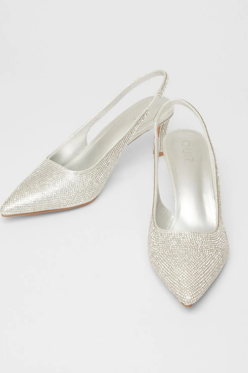 Quiz Shoe & Bag Sets|Occasion Shoes>Diamante Sling Back Heels