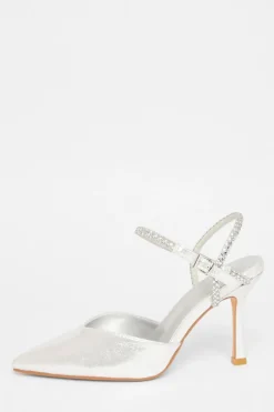 Quiz Occasion Shoes|Heels>Diamante Strap Court Heels