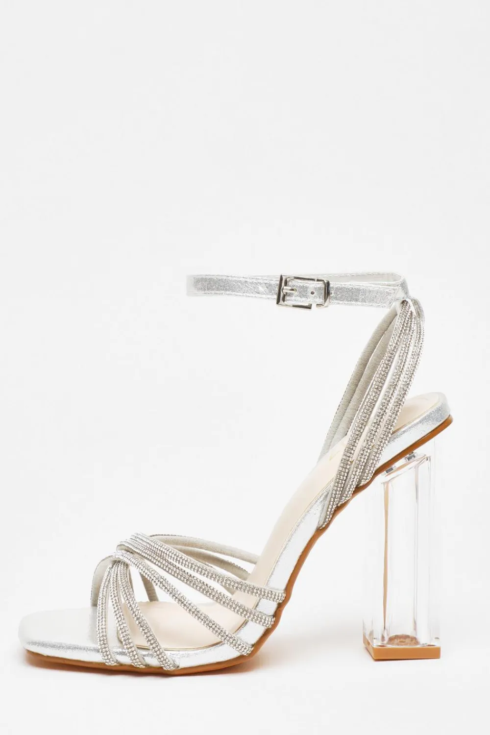 Quiz Shoe & Bag Sets|Occasion Shoes>Diamante Strap Heeled Sandals