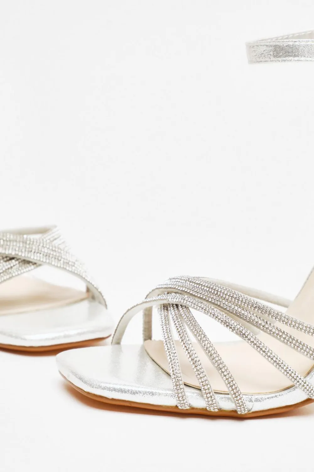 Quiz Shoe & Bag Sets|Occasion Shoes>Diamante Strap Heeled Sandals