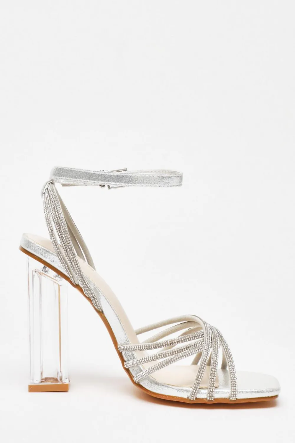 Quiz Shoe & Bag Sets|Occasion Shoes>Diamante Strap Heeled Sandals
