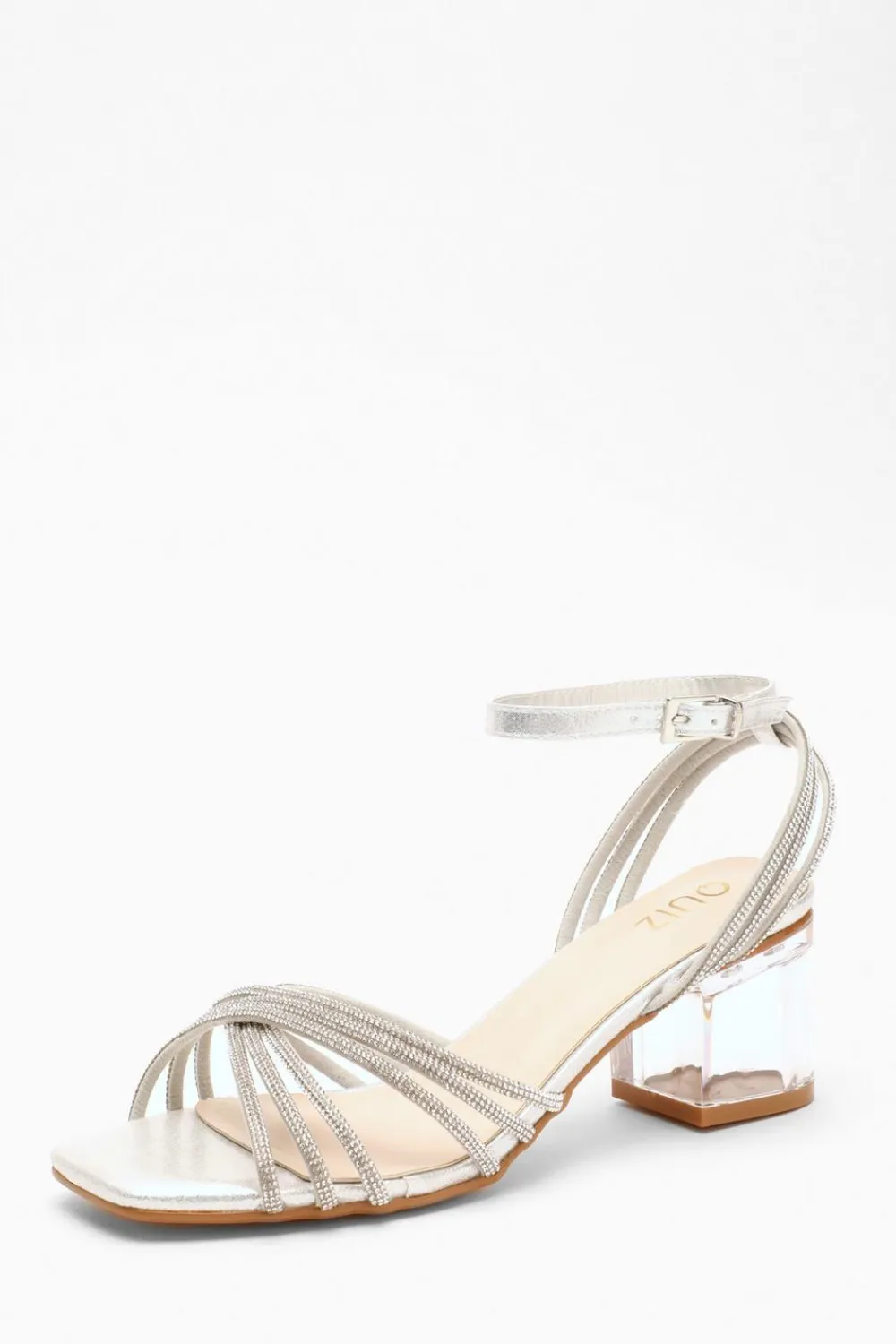 Quiz Shoe & Bag Sets|Occasion Shoes>Diamante Strap Low Heeled Sandals