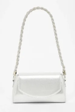 Quiz Bags|Occasion Accessories>Silver Diamante Strap Shoulder Bag