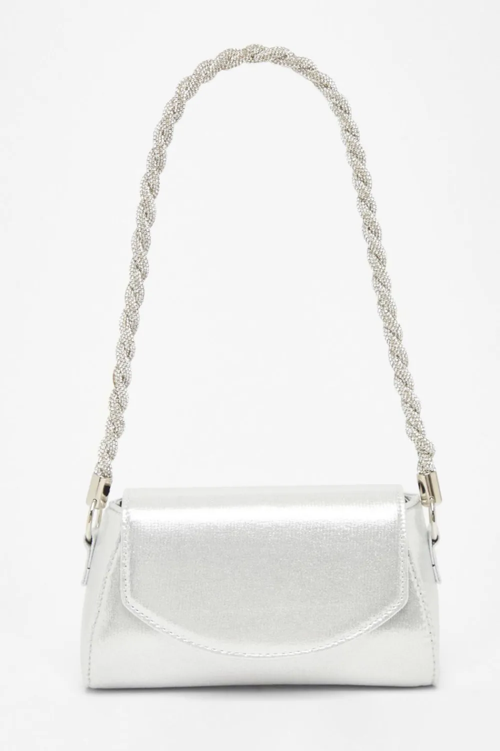 Quiz Bags|Occasion Accessories>Silver Diamante Strap Shoulder Bag
