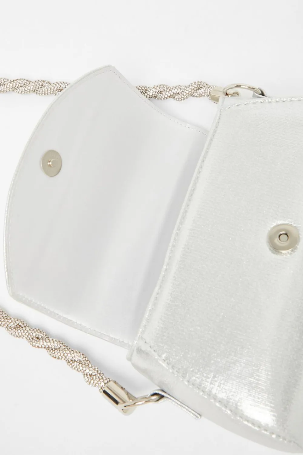 Quiz Bags|Occasion Accessories>Silver Diamante Strap Shoulder Bag