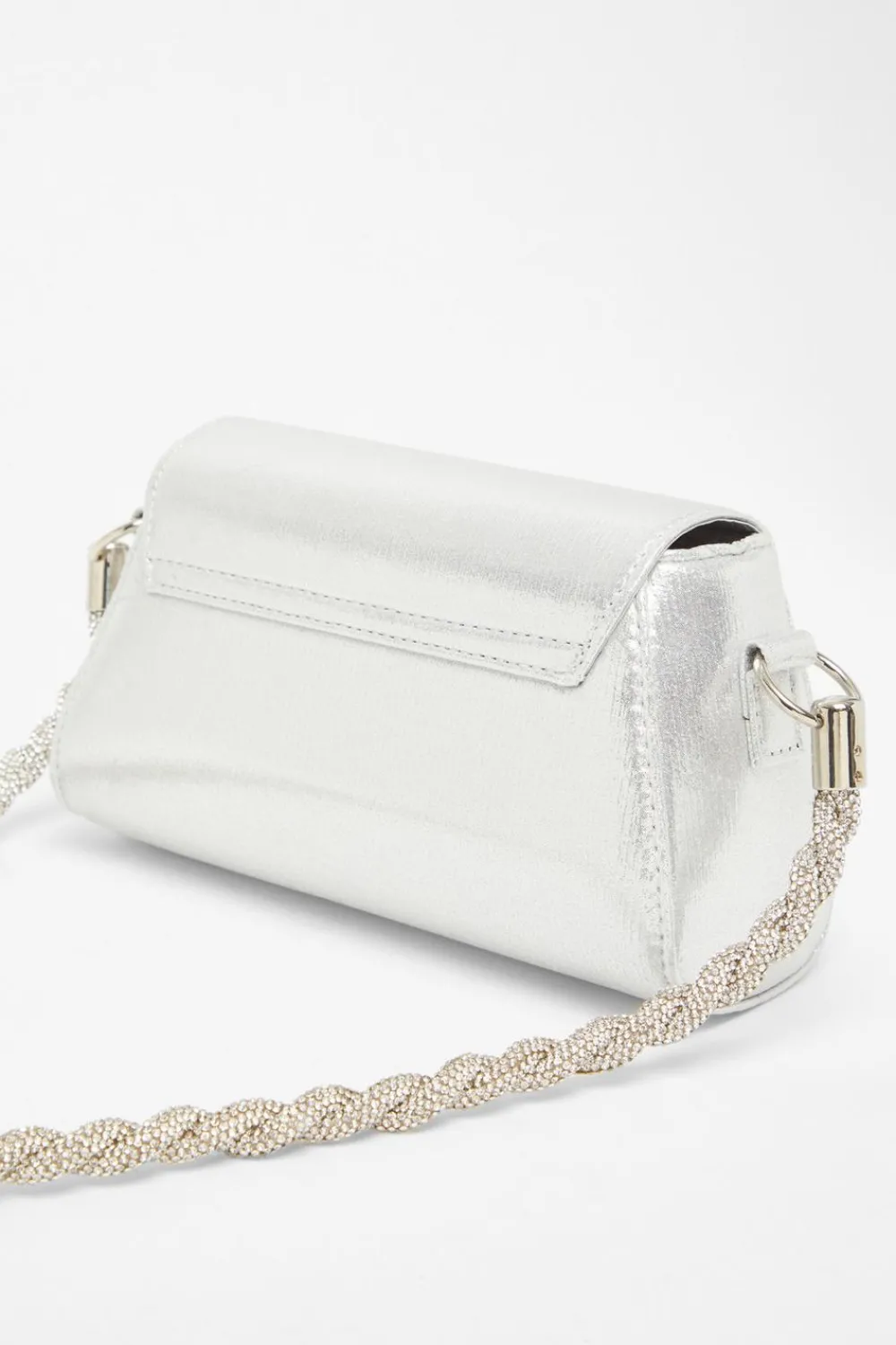 Quiz Bags|Occasion Accessories>Silver Diamante Strap Shoulder Bag