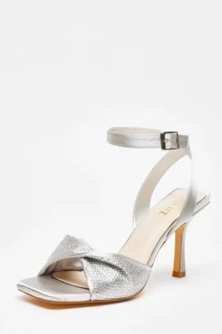 Quiz Occasion Shoes|Heels>Diamante Strappy Block Heeled Sandals