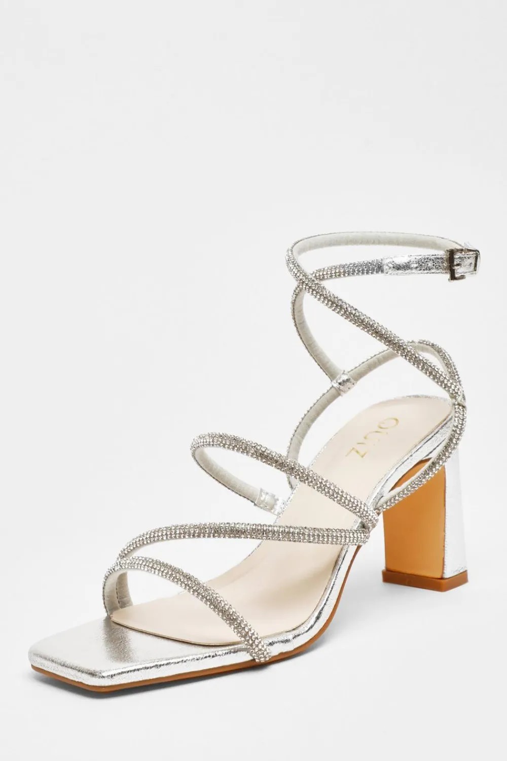 Quiz Shoe & Bag Sets|Occasion Shoes>Diamante Strappy Block Heeled Sandals