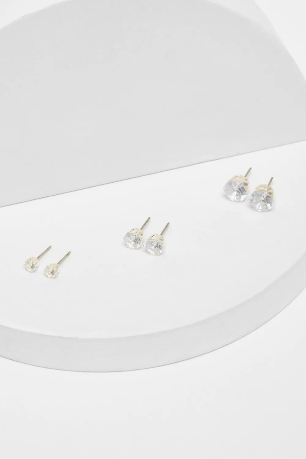 Quiz Wedding Accessories|Jewellery Sets>Silver Diamante Stud Earring Set
