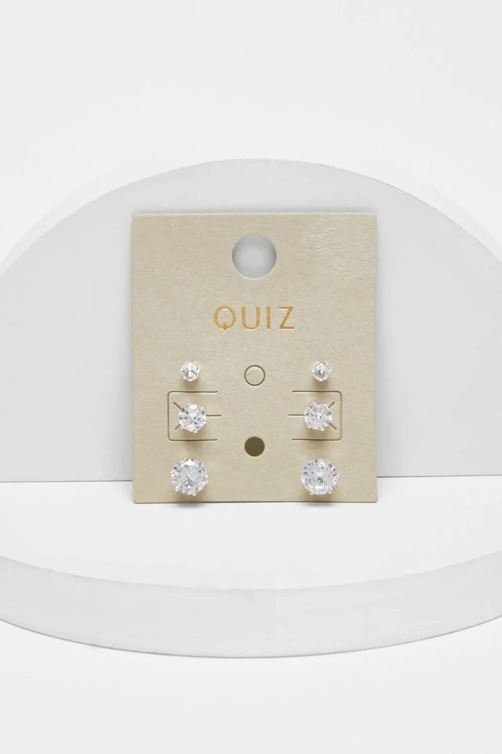 Quiz Wedding Accessories|Jewellery Sets>Silver Diamante Stud Earring Set