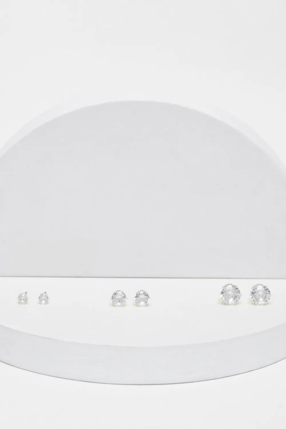 Quiz Wedding Accessories|Jewellery Sets>Silver Diamante Stud Earring Set