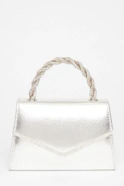 Quiz Wedding Accessories|Bags>Diamante Twist Top Handle Bag
