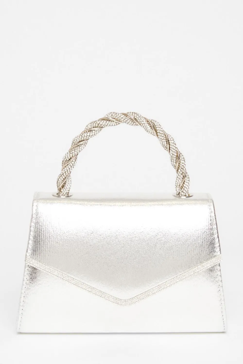 Quiz Wedding Accessories|Bags>Diamante Twist Top Handle Bag
