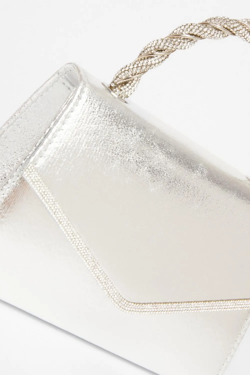 Quiz Wedding Accessories|Bags>Diamante Twist Top Handle Bag