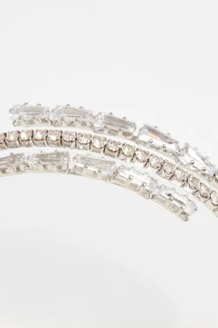 Quiz Wedding Accessories|Jewellery>Silver Diamante Wrap Bracelet