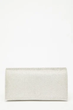 Quiz Wedding Accessories|Bags>Silver Embellished Bag