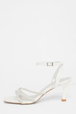 Quiz Occasion Shoes|Heels>Silver Embellished Heels
