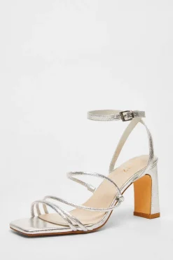 Quiz Sandals|Occasion Shoes>Faux Leather Strappy Heeled Sandals