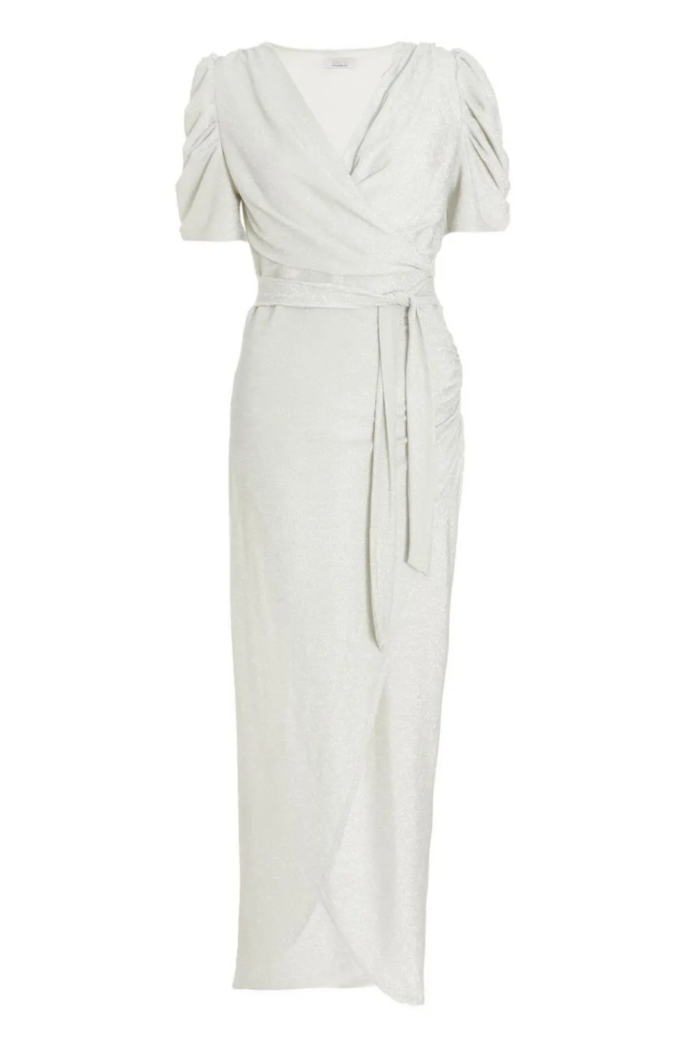 Quiz Prom & Ball|Evening Dresses>Silver Glitter Wrap Maxi Dress