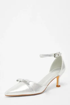 Quiz Sandals|Occasion Shoes>Shimmer Bow Court Heels