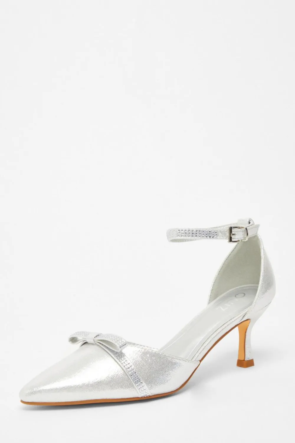 Quiz Sandals|Occasion Shoes>Shimmer Bow Court Heels