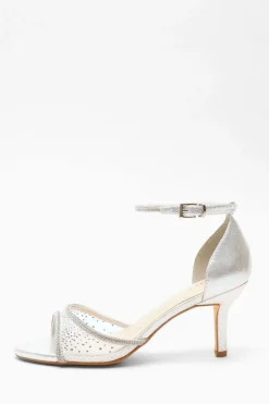 Quiz Shoe & Bag Sets|Occasion Shoes>Shimmer Mesh Diamante Heeled Sandal