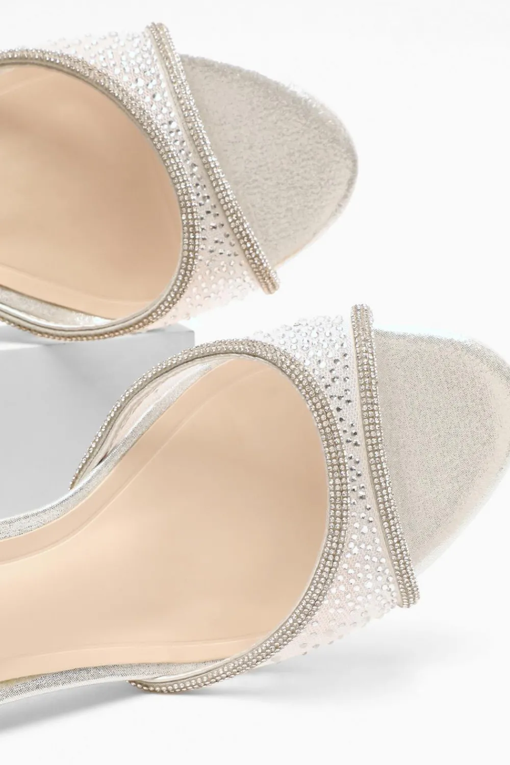 Quiz Shoe & Bag Sets|Occasion Shoes>Shimmer Mesh Diamante Heeled Sandal