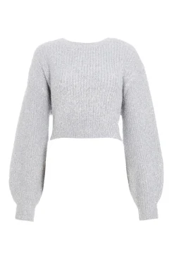 Quiz Knitwear|Jumpers>Silver Tinsel Knit Jumper