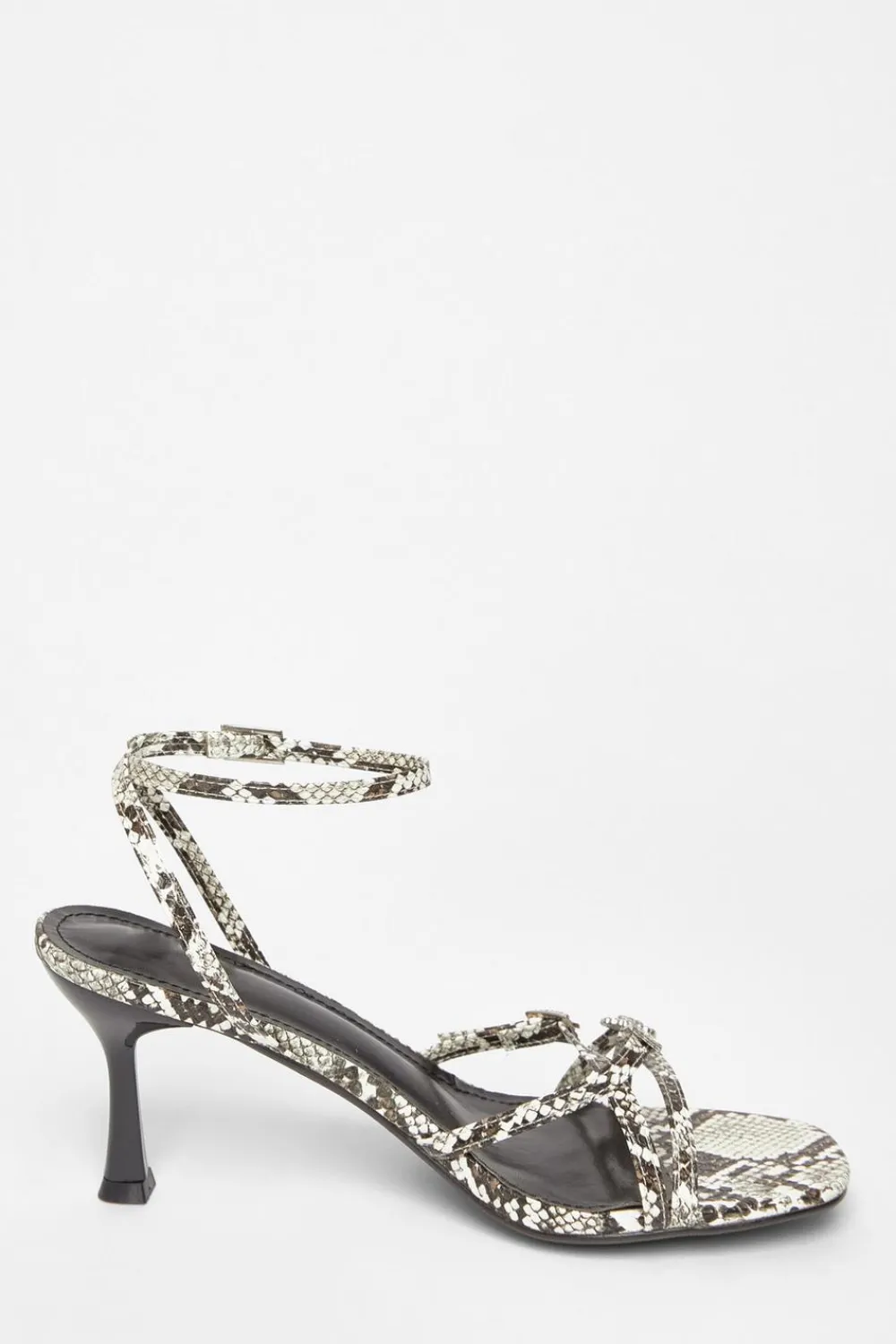 Quiz Heels>Snake Print Buckle Strap Heels
