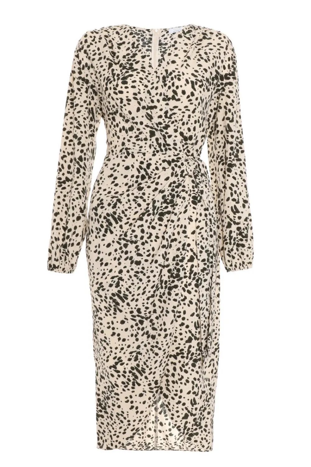 Quiz Workwear|Wrap Dresses>Stone Animal Print Midi dress