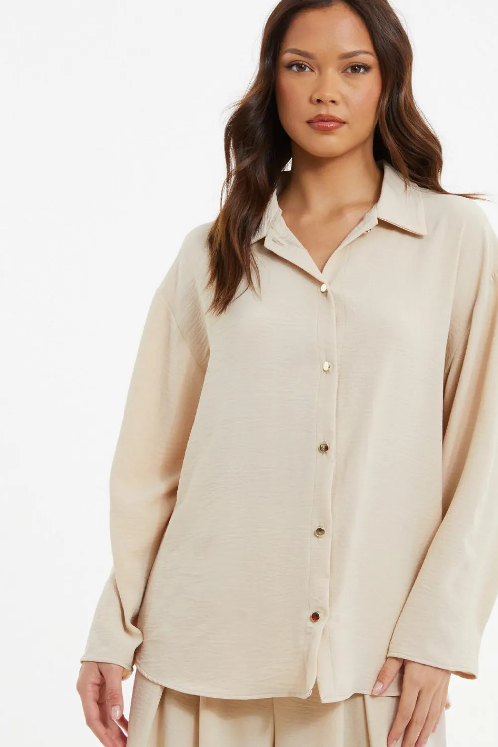 Quiz Shirts & Blouses|Day Tops>Stone Button Down Shirt