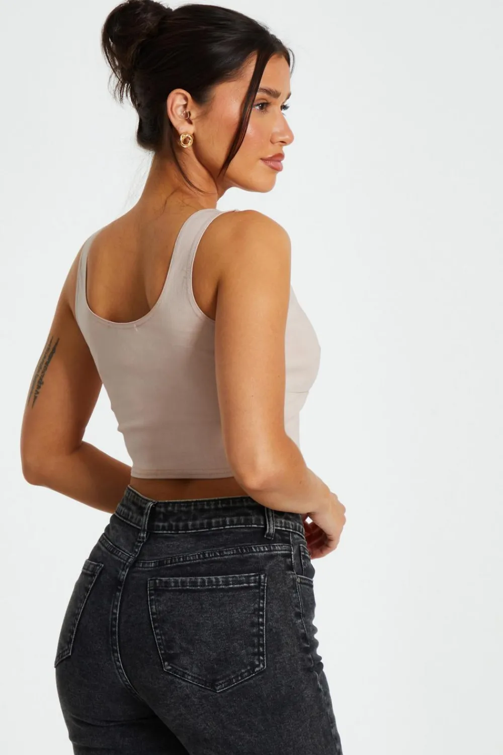 Quiz Crop Tops|Tops>Corset Detail Crop Top