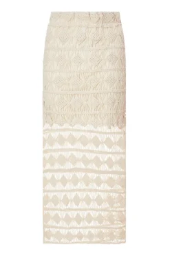 Quiz Summer Clothes|Skirts>Stone Crochet Midaxi Skirt