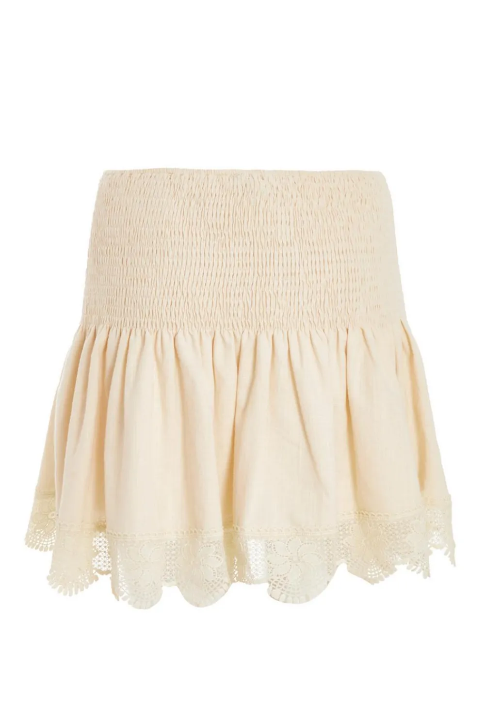 Quiz Summer Clothes|Skirts>Stone Crochet Trim Mini Skirt