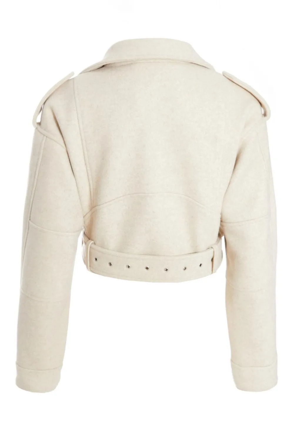 Quiz Modest|Jackets & Coats>Stone Cropped Biker Jacket