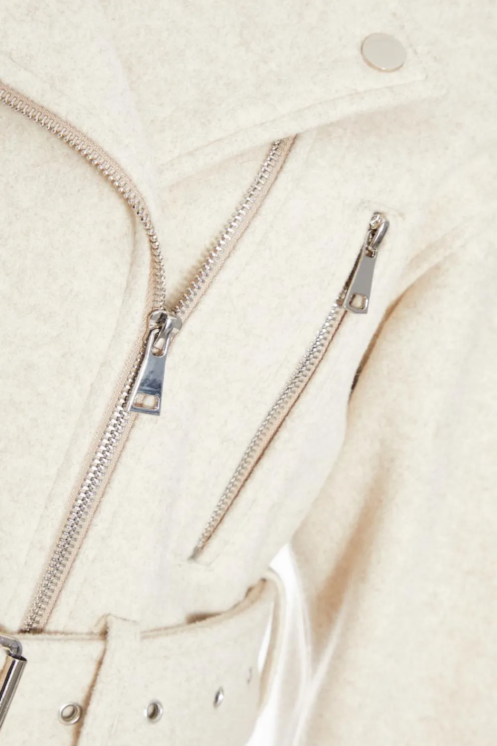Quiz Modest|Jackets & Coats>Stone Cropped Biker Jacket