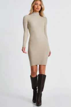 Quiz Knitwear|Casual Clothing>Diamante Roll Neck Dress