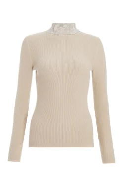 Quiz Knitwear|Jumpers>Diamante Turtle Neck Jumper