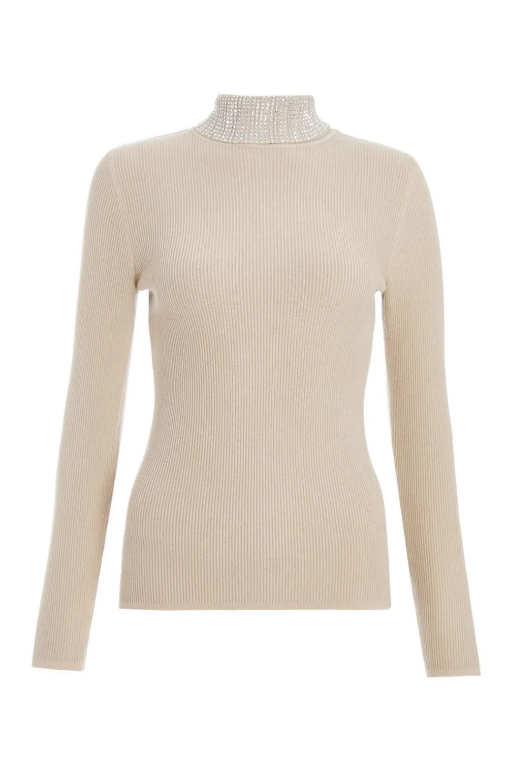 Quiz Knitwear|Jumpers>Diamante Turtle Neck Jumper