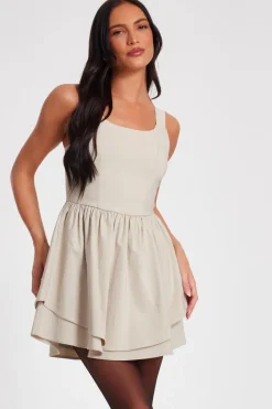 Quiz Summer Clothes|Holiday>Stone Double Layered Skater Dress