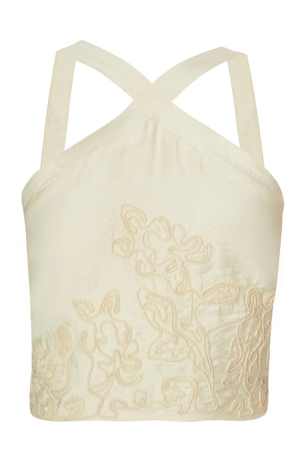Quiz Summer Tops|Day Tops>Stone Embroidered Crop Top