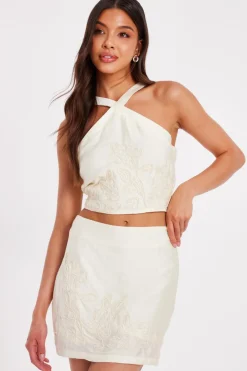 Quiz Summer Clothes|Skirts>Stone Embroidered Mini Skirt