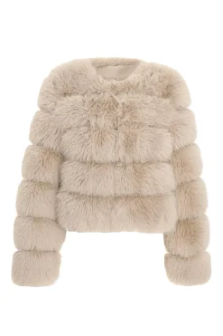 Quiz Modest|Jackets & Coats>Stone Faux Fur Jacket
